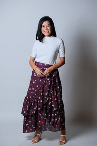 Catleya Skirt in Floral Plum
