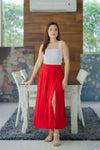 Cordelia Midi Skirt in Red