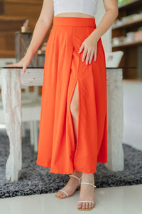 Cordelia Midi Skirt in Orange