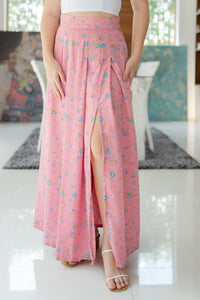 Cordelia Maxi Skirt in Pink Floral