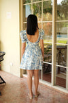 Holly Mini Dress in Quilt Blue