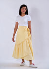 Mila Seersucker Wrap Skirt - Yellow