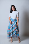 Catleya Skirt in Blue Madras Check