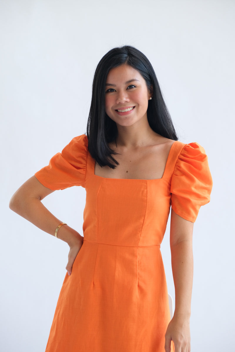 Aubrey Dress in Tangerine