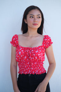 Astrid Top in Holiday Red