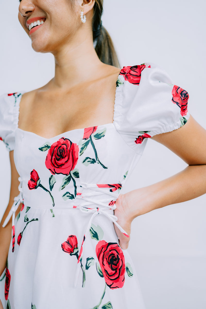 Anastasia Mini Dress in Rose