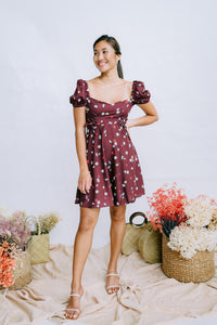 Anastasia Mini Dress in Plum