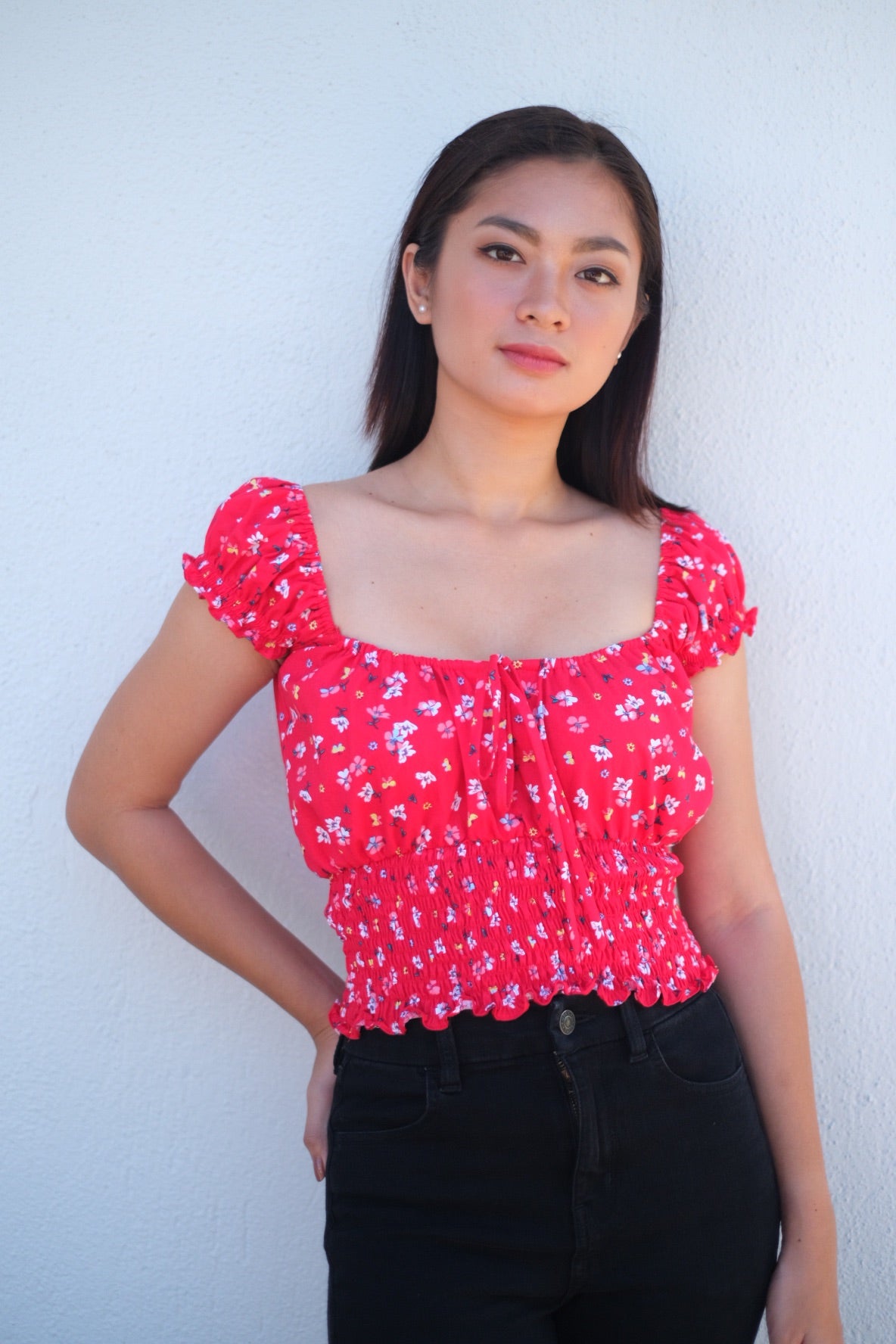 Astrid Top in Holiday Red