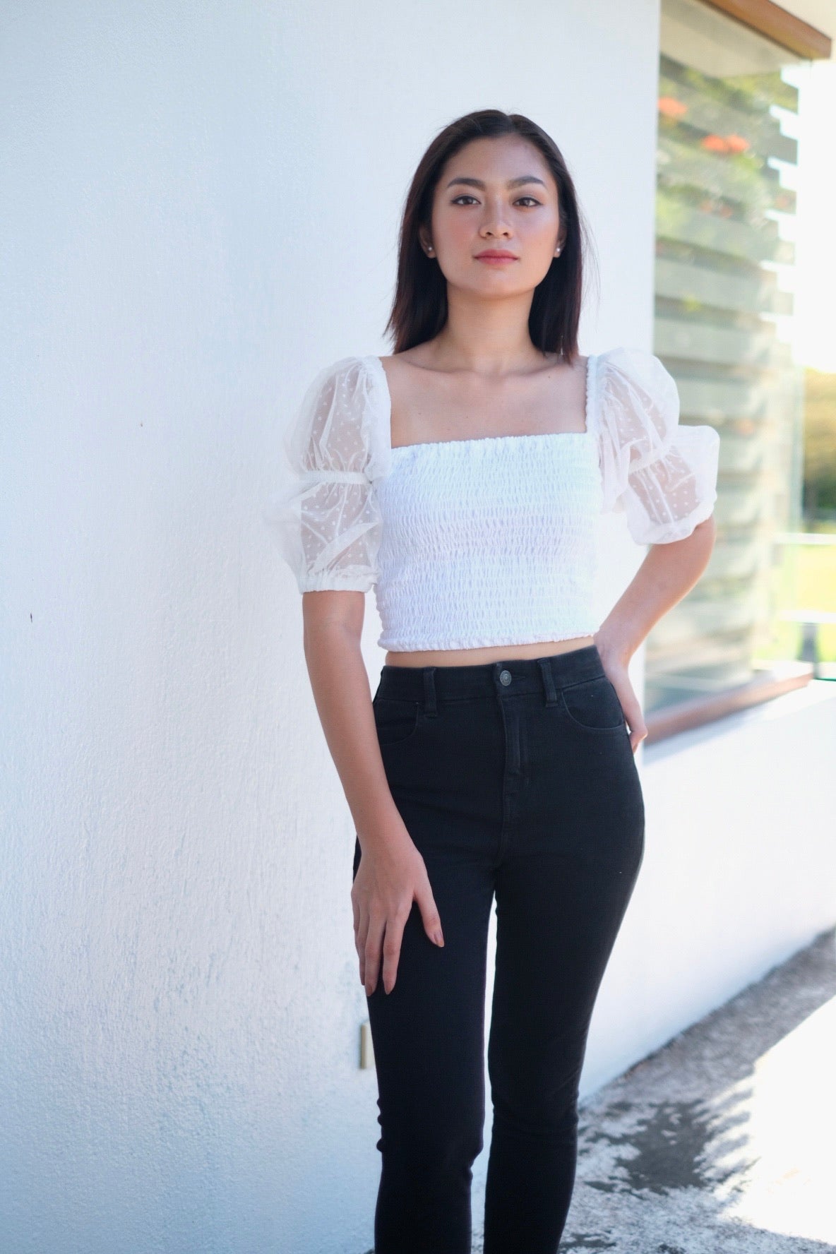 Lindsey Cropped Top in Snowfall