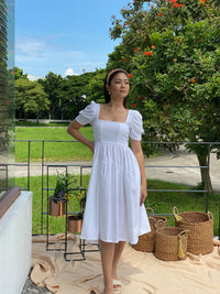 Suzanne Midi Dress in White