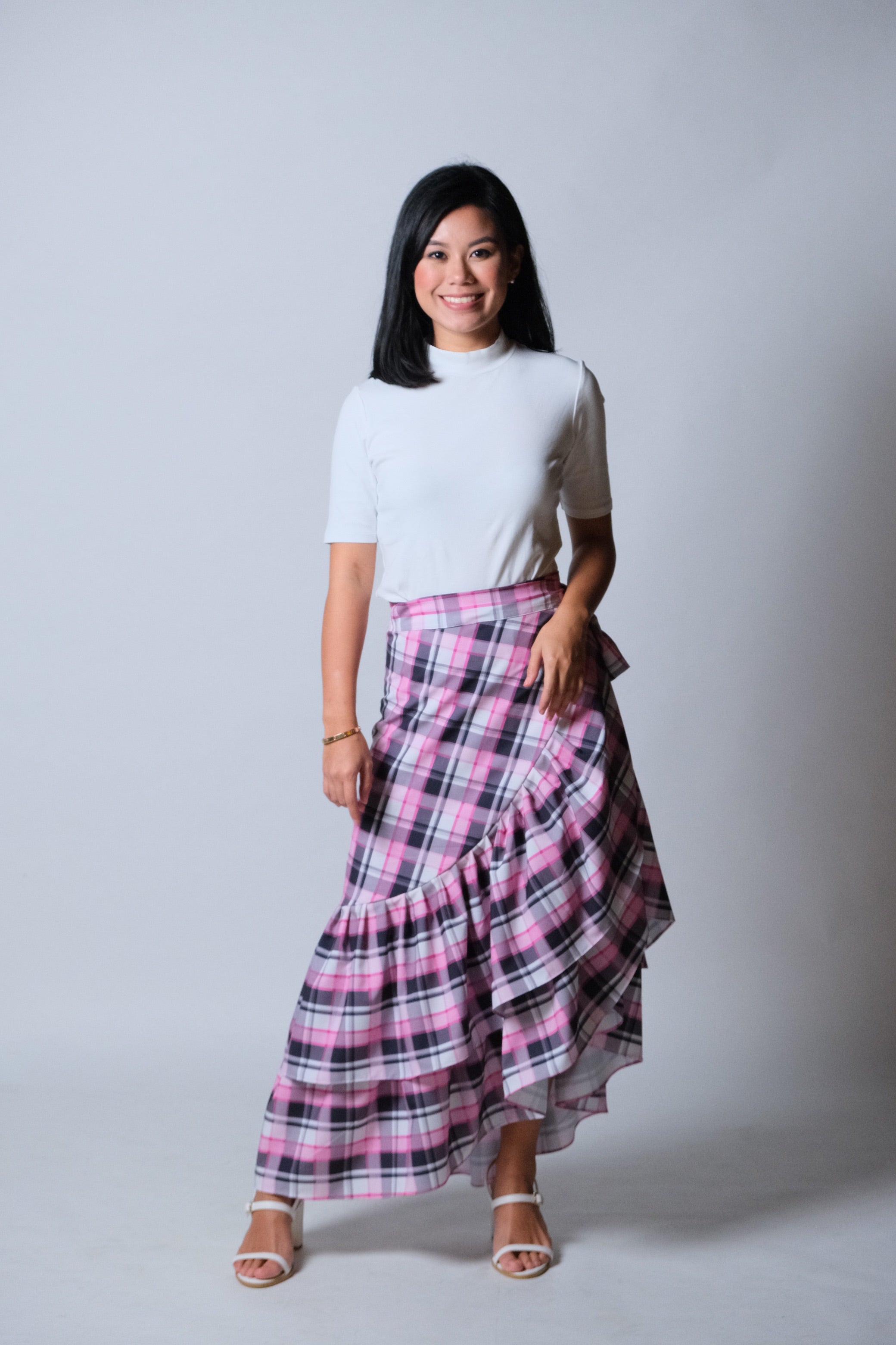 Catleya Skirt in Pink Madras Check